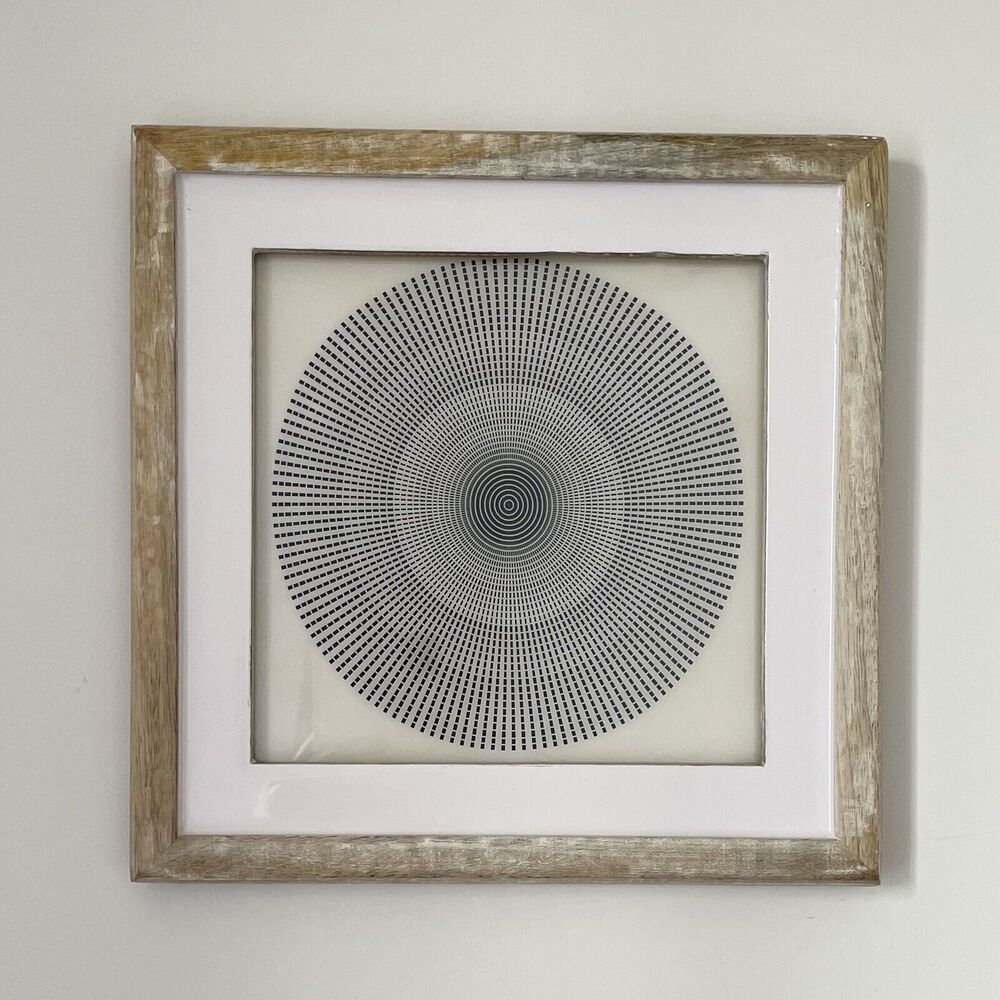 Abstract Geometric Wood Frame Enamel Picture Wall Accents